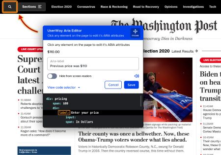 L'ARIA Editor di Userway