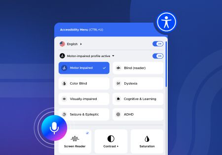 Il widget di Userway, versione 4